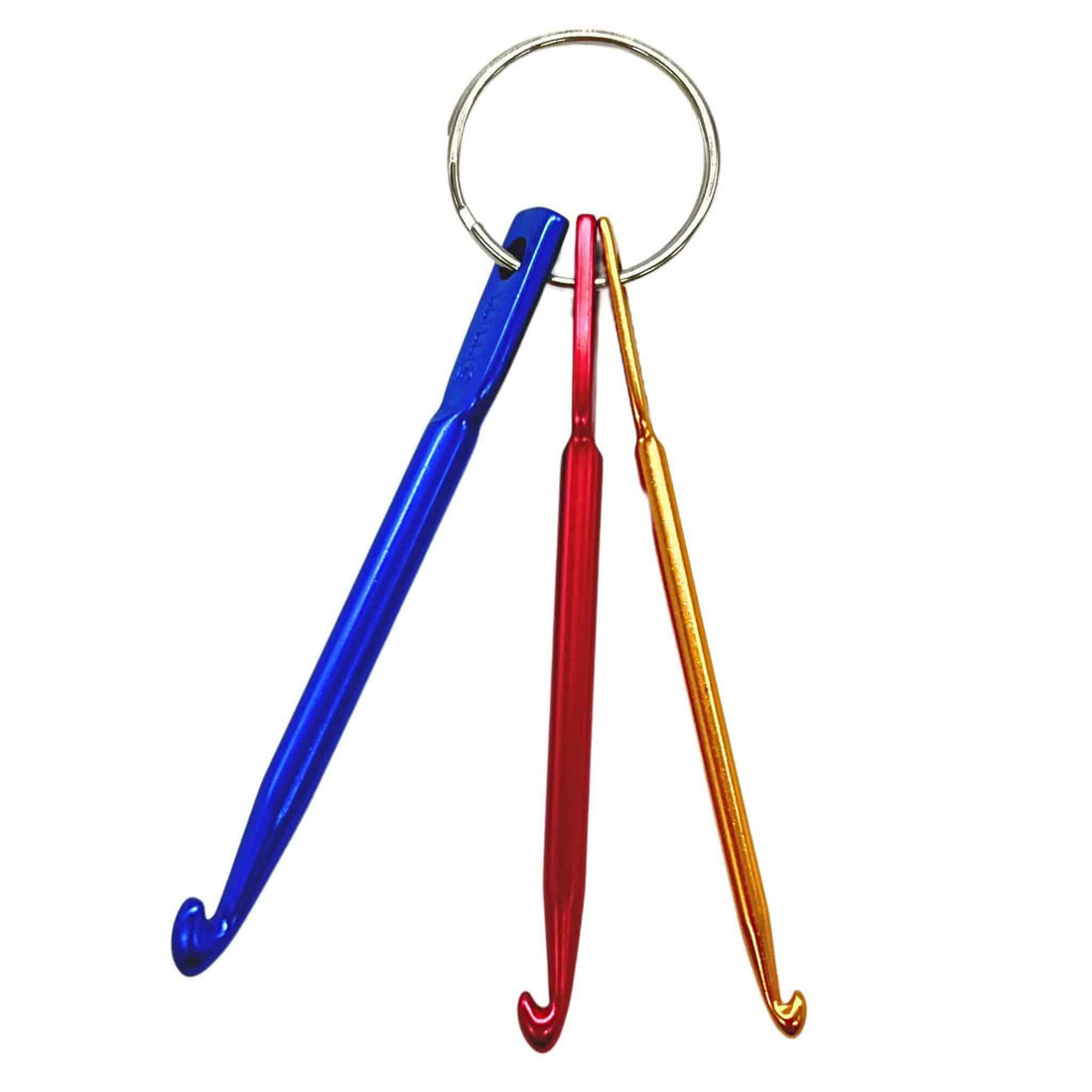3mm-5mm Aluminum Crochet Hook Keychain for Portable Crafting