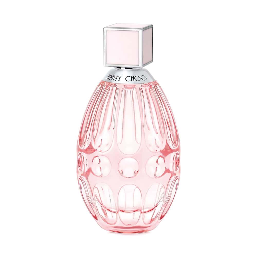 Jimmy Choo L'Eau Eau de Toilette in a pink and silver bottle