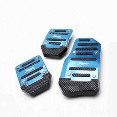 3-piece set of universal aluminum and rubber non-slip car pedal covers for manual transmission