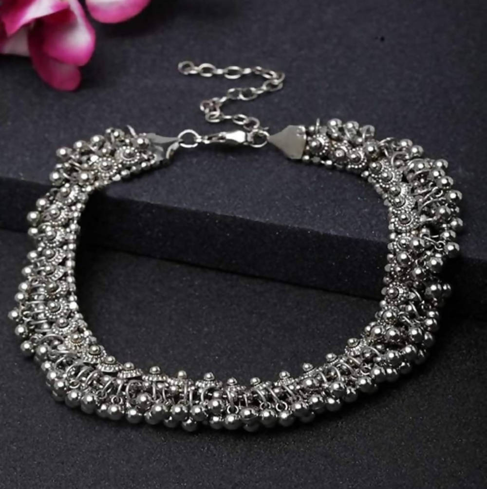 Oxidised Silver Plated Traditional Anklets for Ethnic Wear
