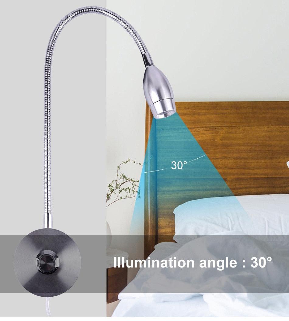 Dimmable LED Wall Reading Sconce - Minimalist Bedside Book Light