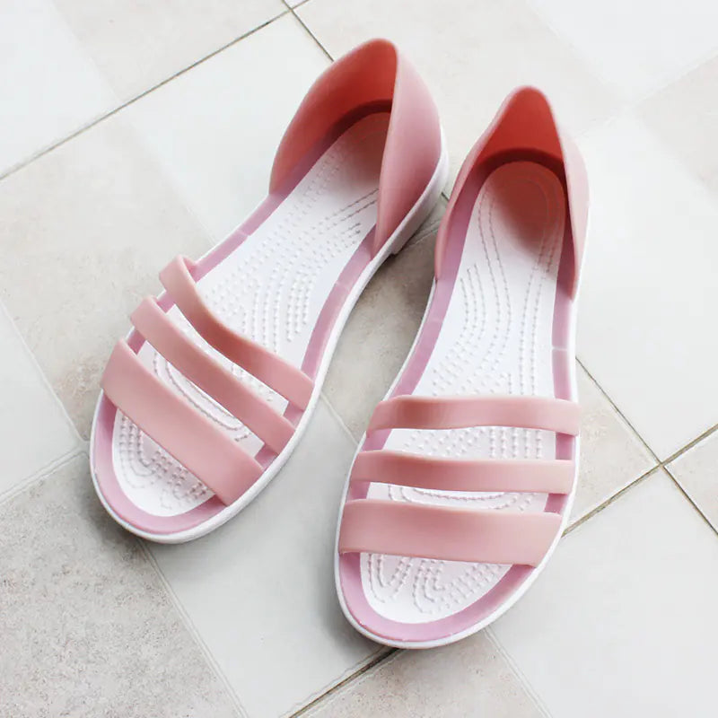 Women's Candy Color Flat Sandals Lightweight Beach Footwear - Image 3