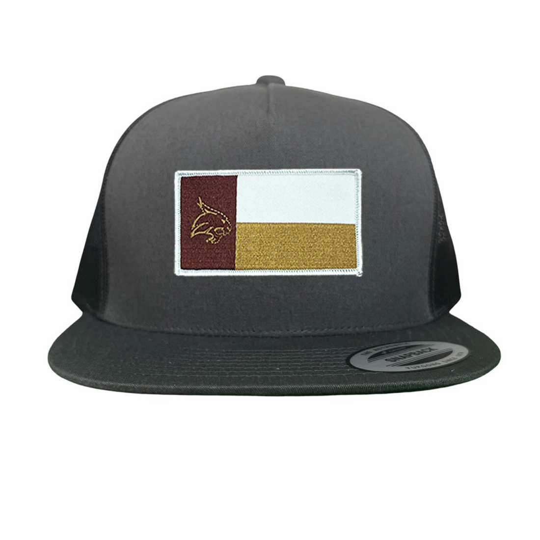 Texas State Bobcats University Flag Patch Hat Maroon White Gold