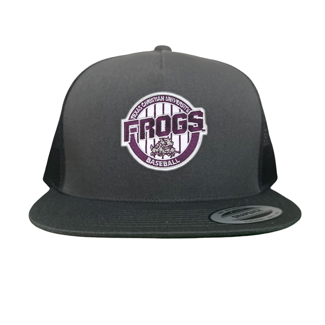 TCU Horned Frogs Pinstripe Circle Baseball Cap - Snapback & Dad Hat