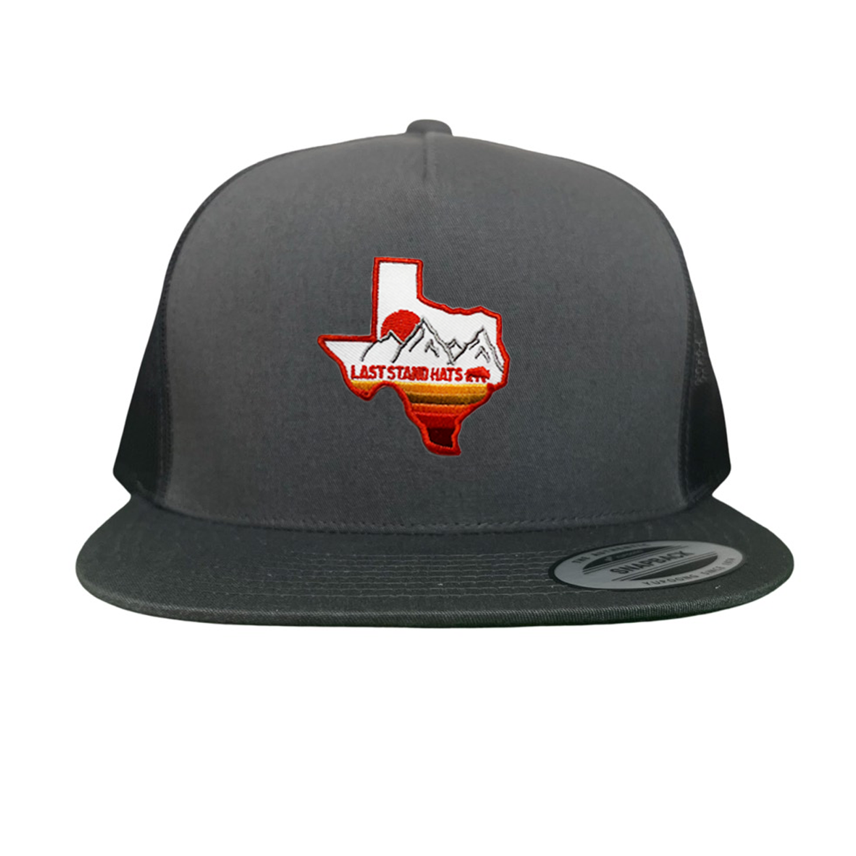 Texas Mountains Orange Rope Hat - Adjustable Trucker Cap
