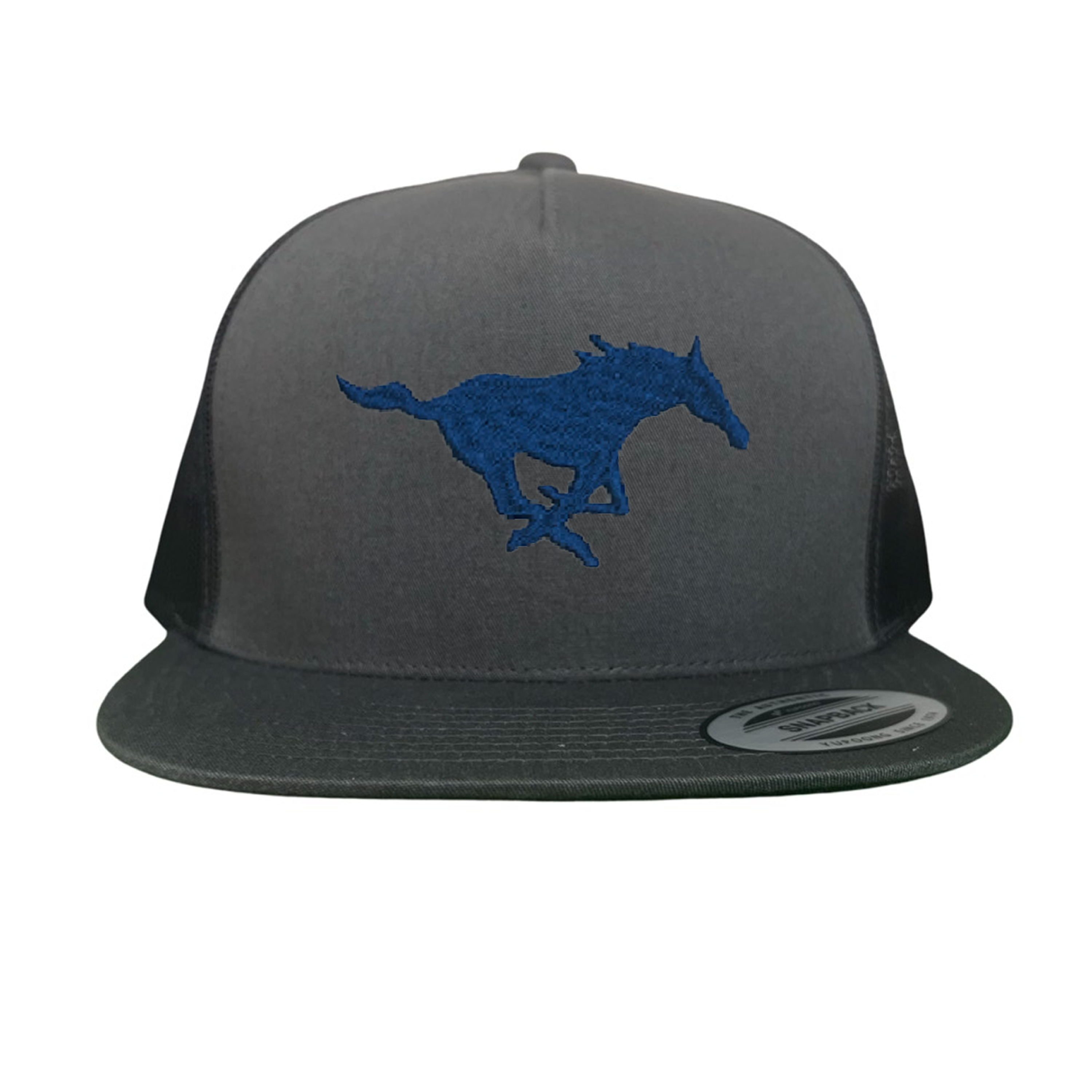 SMU Mustang Embroidered Snapback Hat - Collegiate Team Apparel