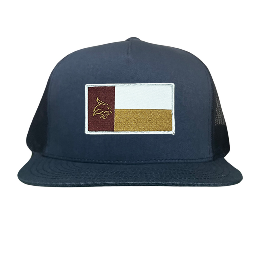 Texas State Bobcats University Flag Patch Hat Maroon White Gold