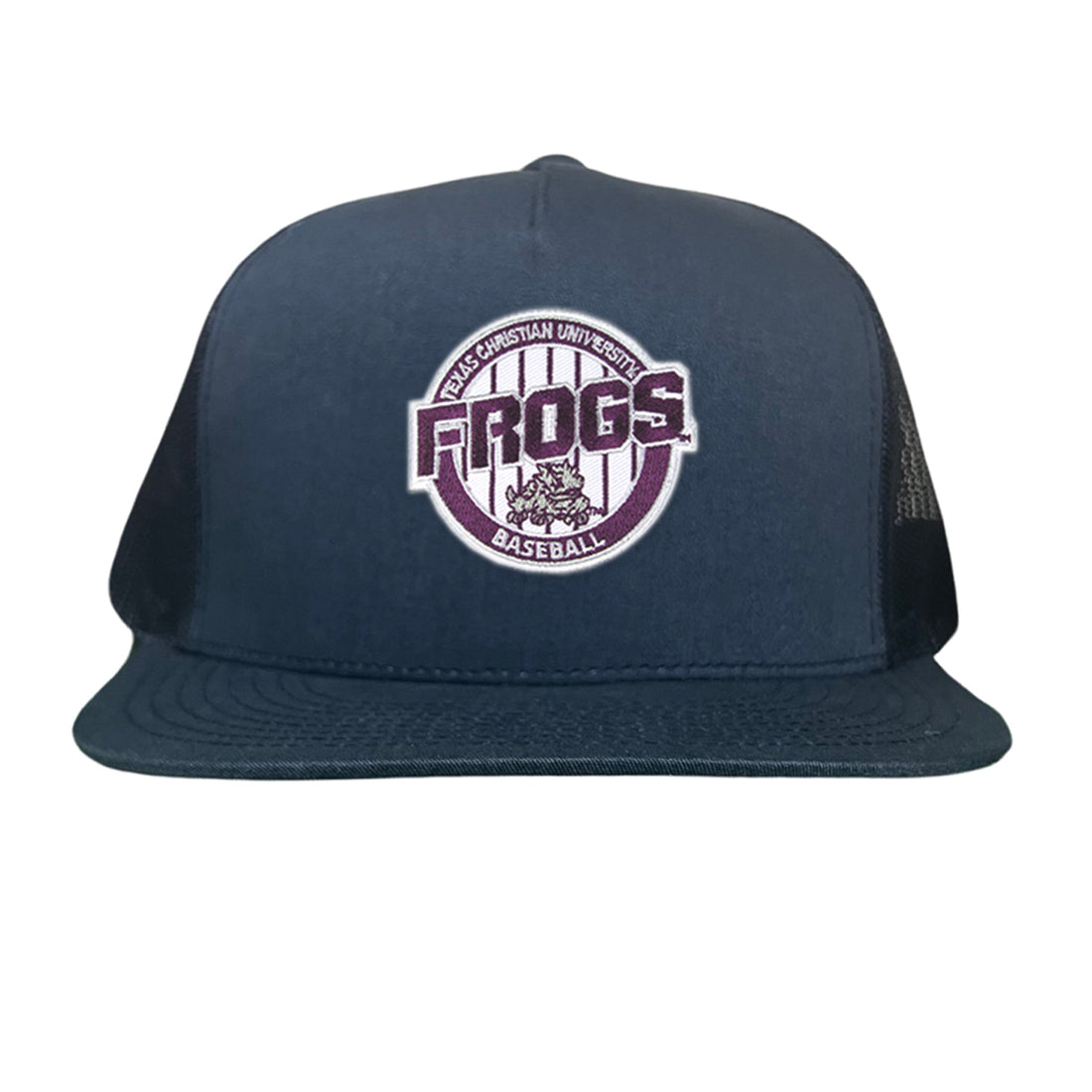 TCU Horned Frogs Pinstripe Circle Baseball Cap - Snapback & Dad Hat