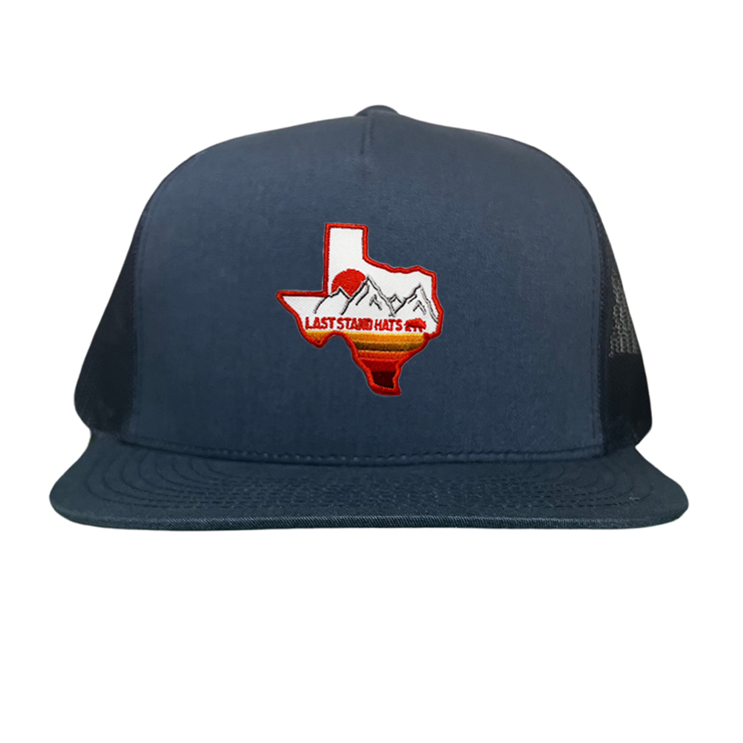 Texas Mountains Orange Rope Hat - Adjustable Trucker Cap