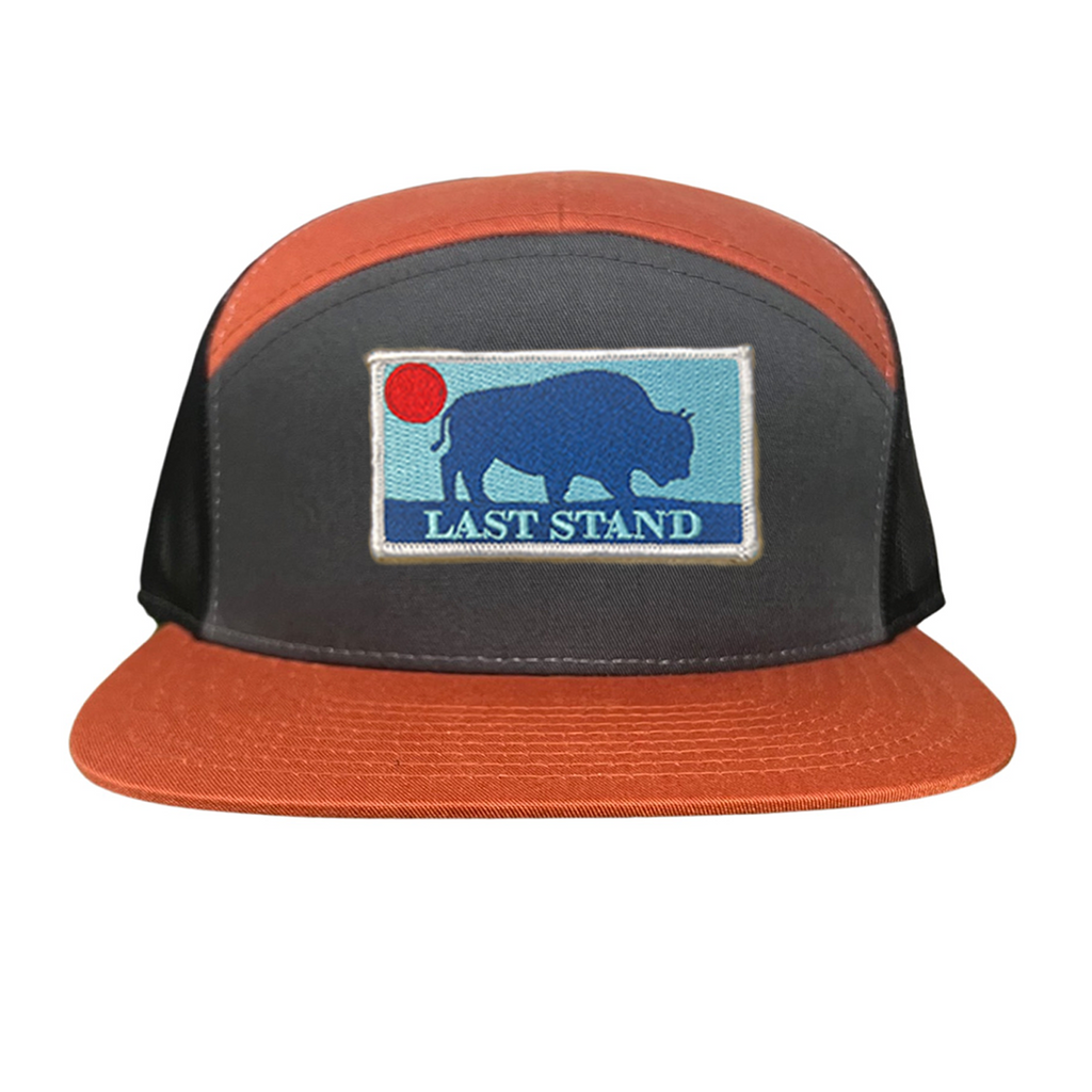 Bison Sunset Baseball Cap - Mountain Outdoors Snapback Hat