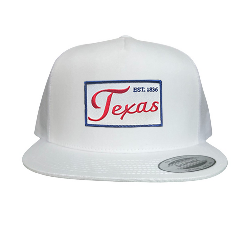 Texas EST 1836 Script Hat - Mesh Snapback, Dad or Rope Style