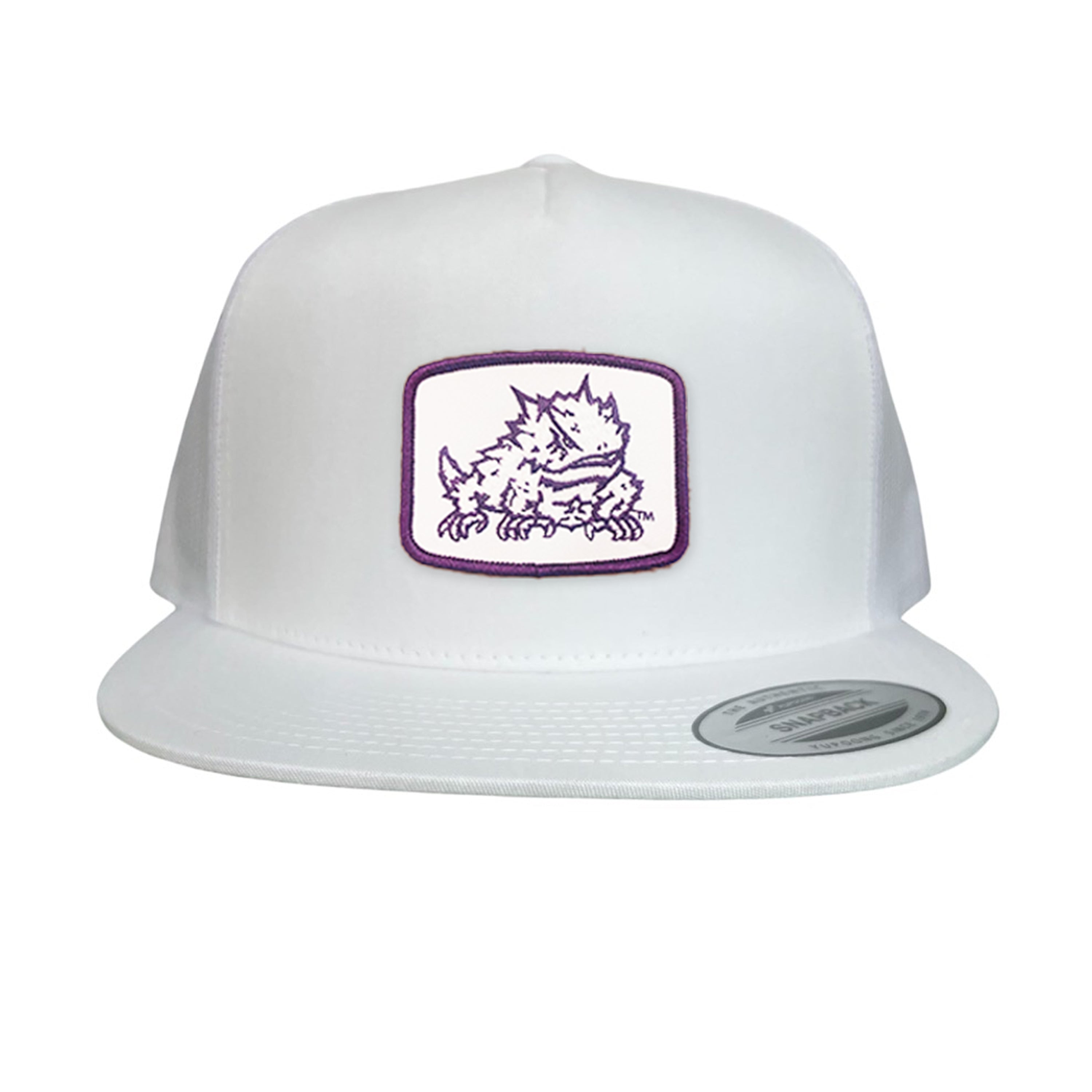 TCU Horned Frogs Square Patch Mesh Back Curved Bill Snapback Cap