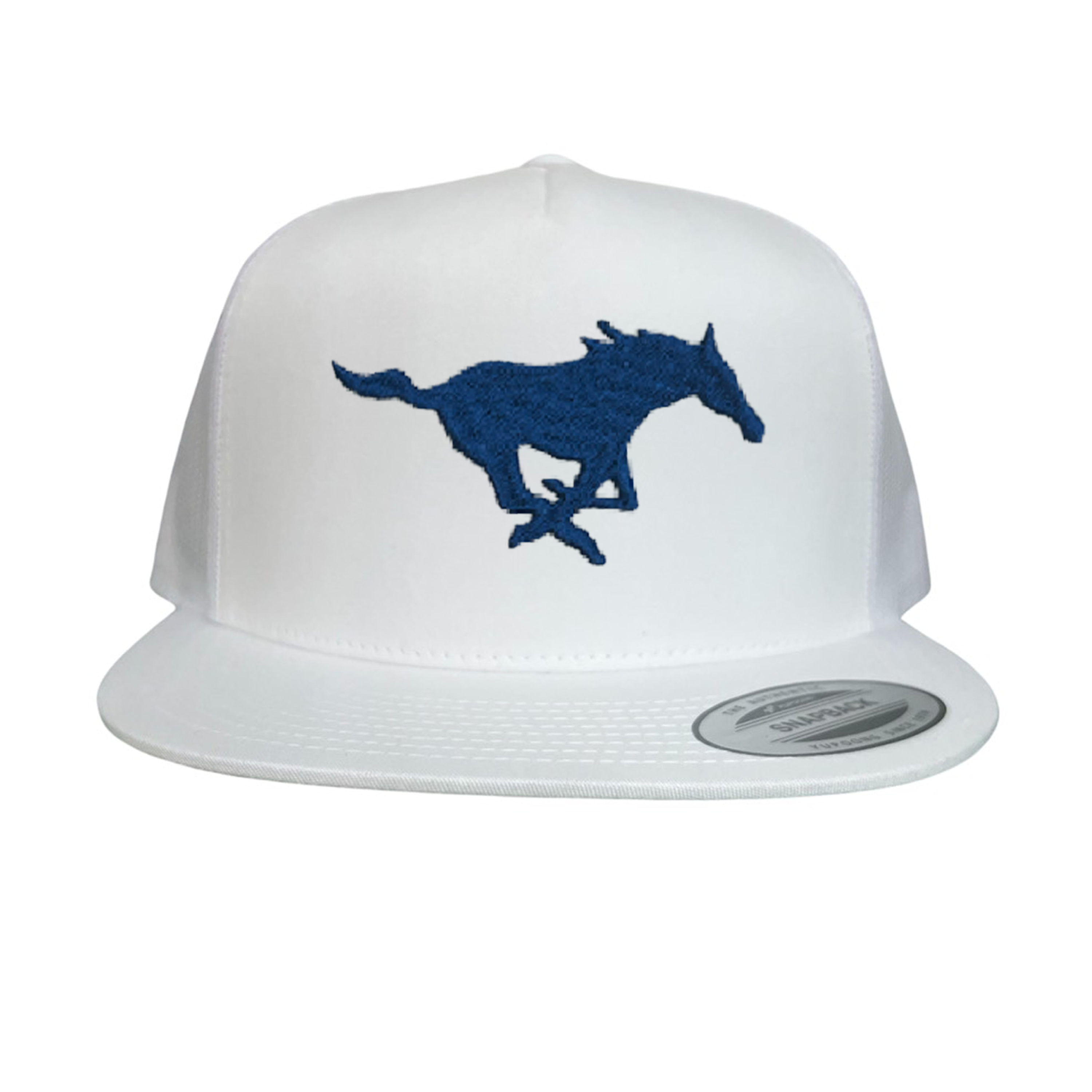 SMU Mustang Embroidered Snapback Hat - Collegiate Team Apparel