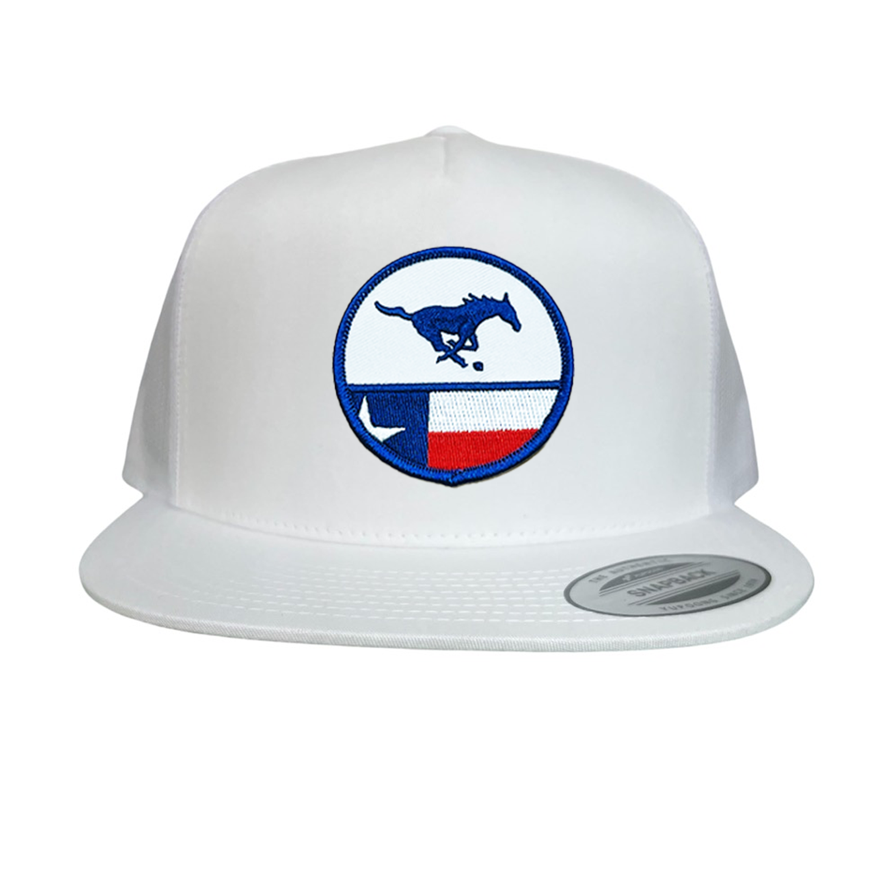 SMU Mustangs Pony Circle State Flag Patch Mesh Snapback Hat
