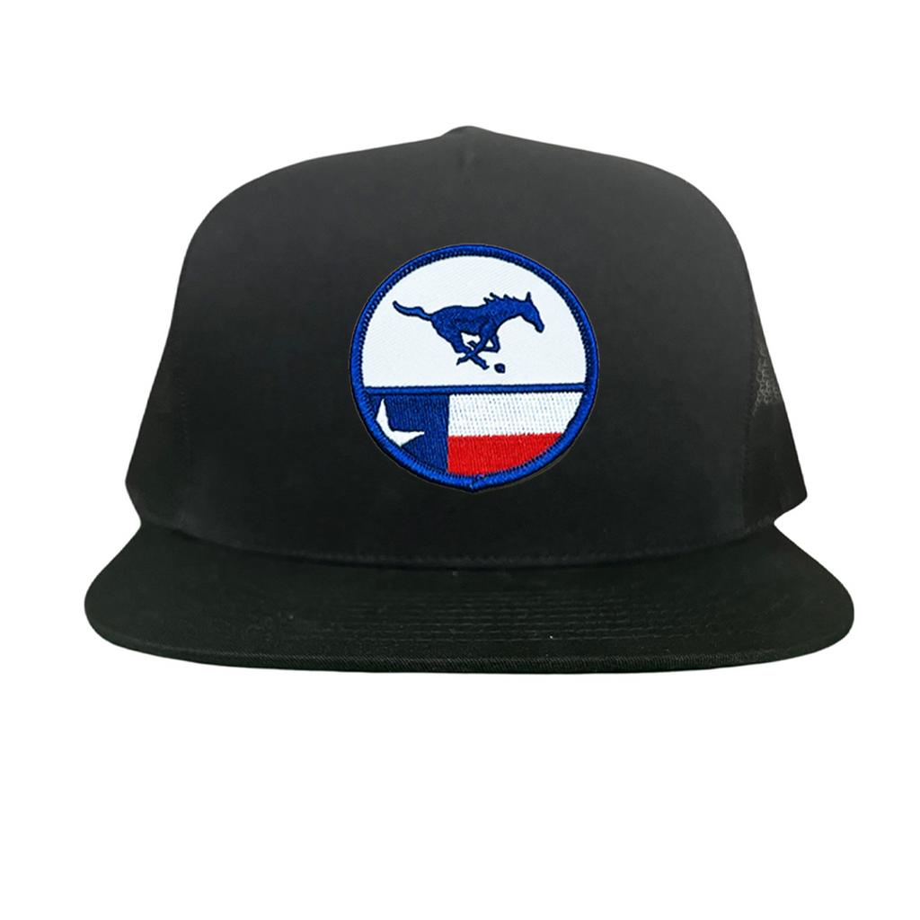 SMU Mustangs Pony Circle State Flag Patch Mesh Snapback Hat