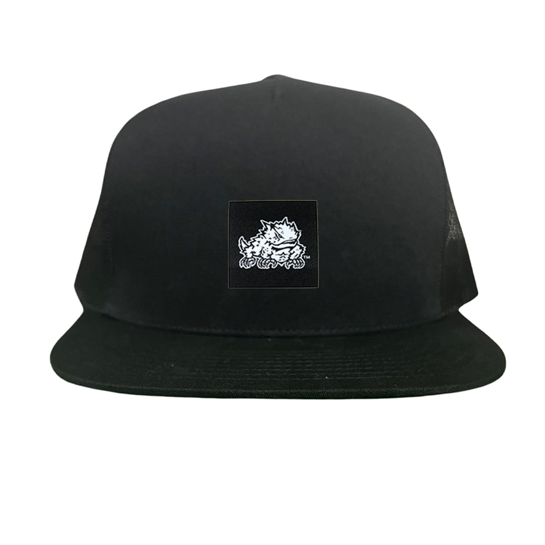 TCU Horned Frog Logo Black Label Hat - Adjustable Snapback & Trucker