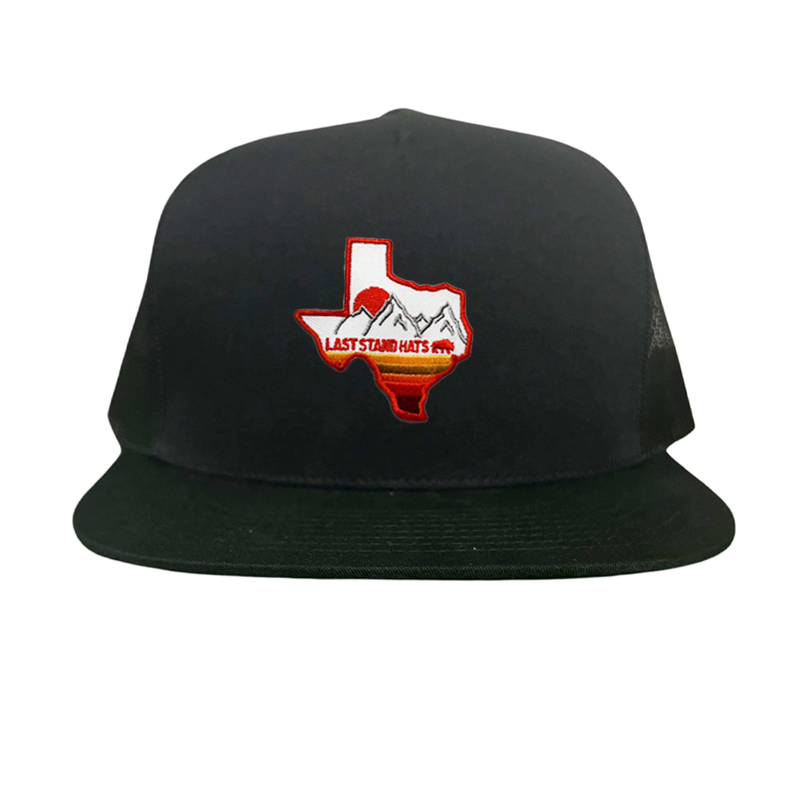 Texas Mountains Orange Rope Hat - Adjustable Trucker Cap