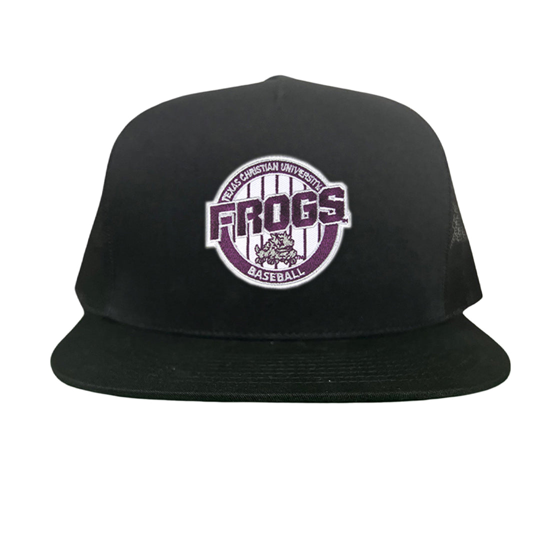 TCU Horned Frogs Pinstripe Circle Baseball Cap - Snapback & Dad Hat