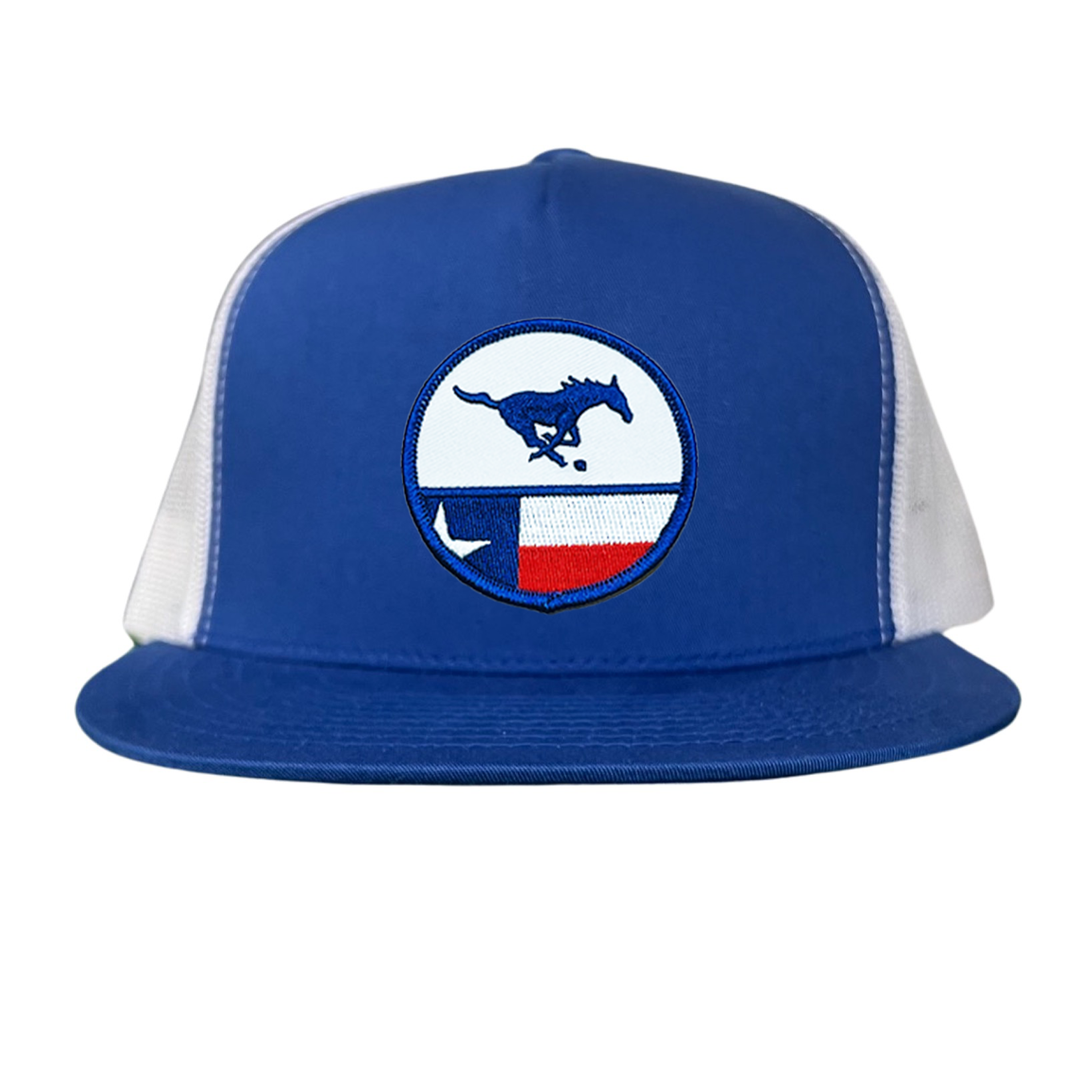 SMU Mustangs Pony Circle State Flag Patch Mesh Snapback Hat