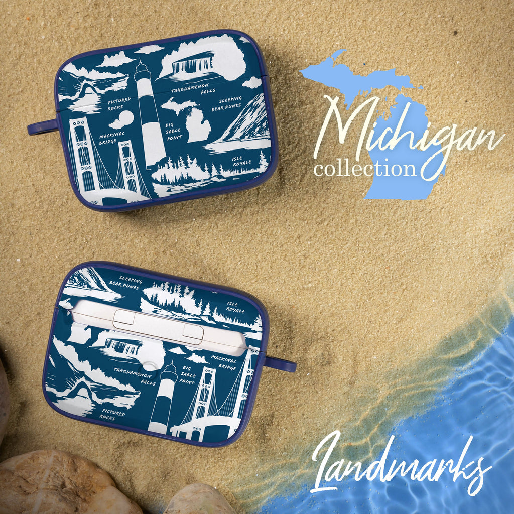 Michigan State Map Case for Apple AirPods Pro 1 and 2 Covers