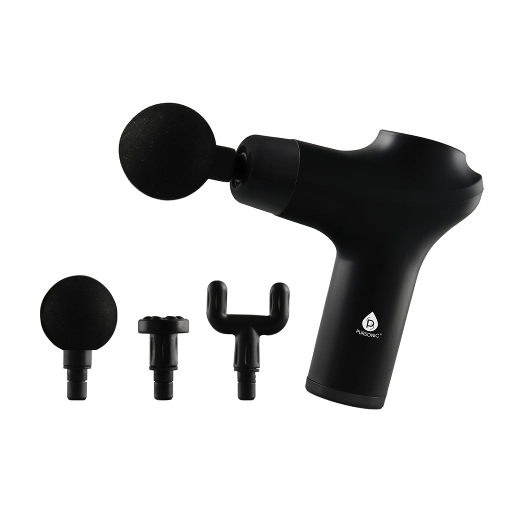 Pursonic Home Recovery Essentials: Red Light Knee & Shoulder Pads, 3-Speed Massage Gun, & Collapsible Foot Spa