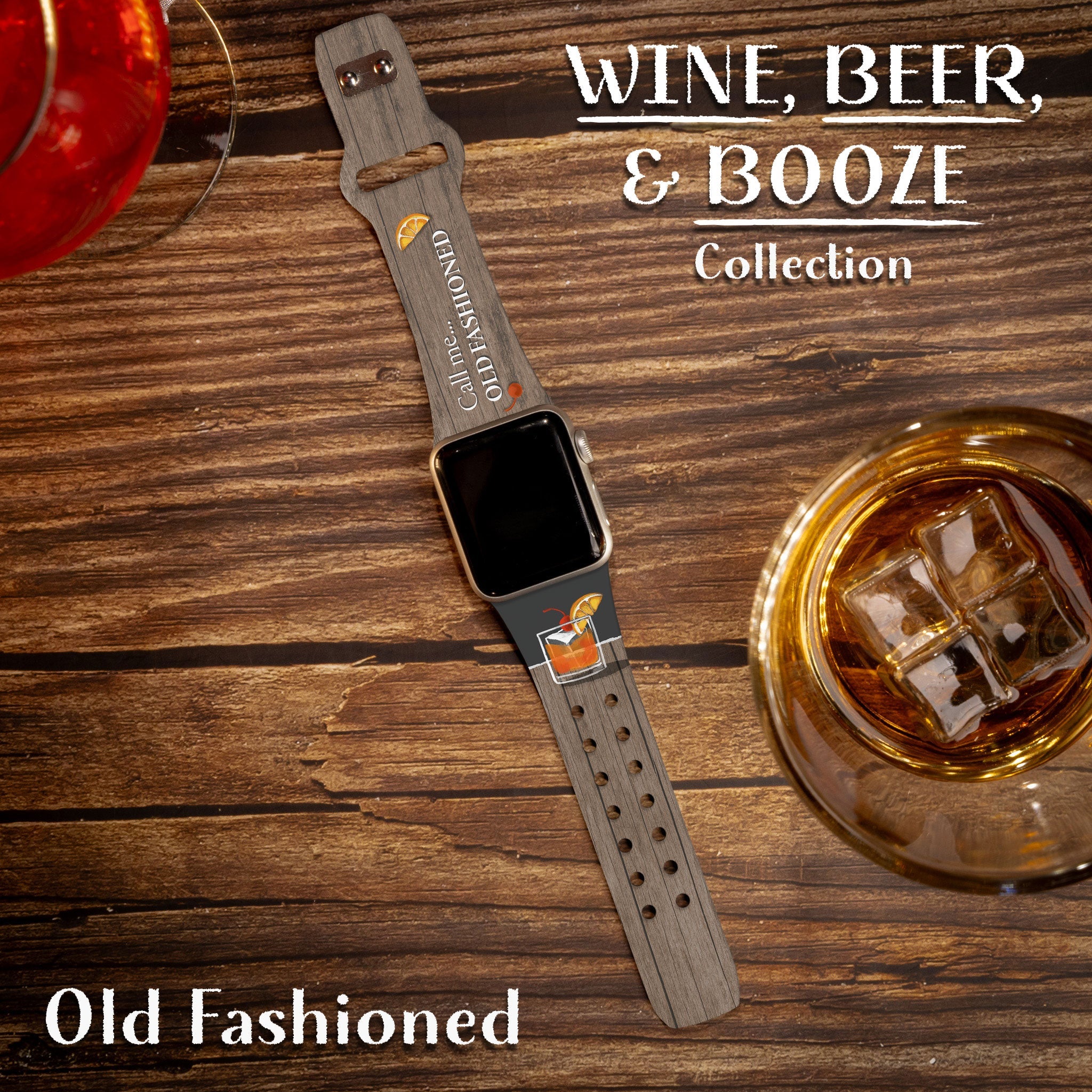 Wine, Beer, & Booze HD Apple Watch Band - Compatible All Series
