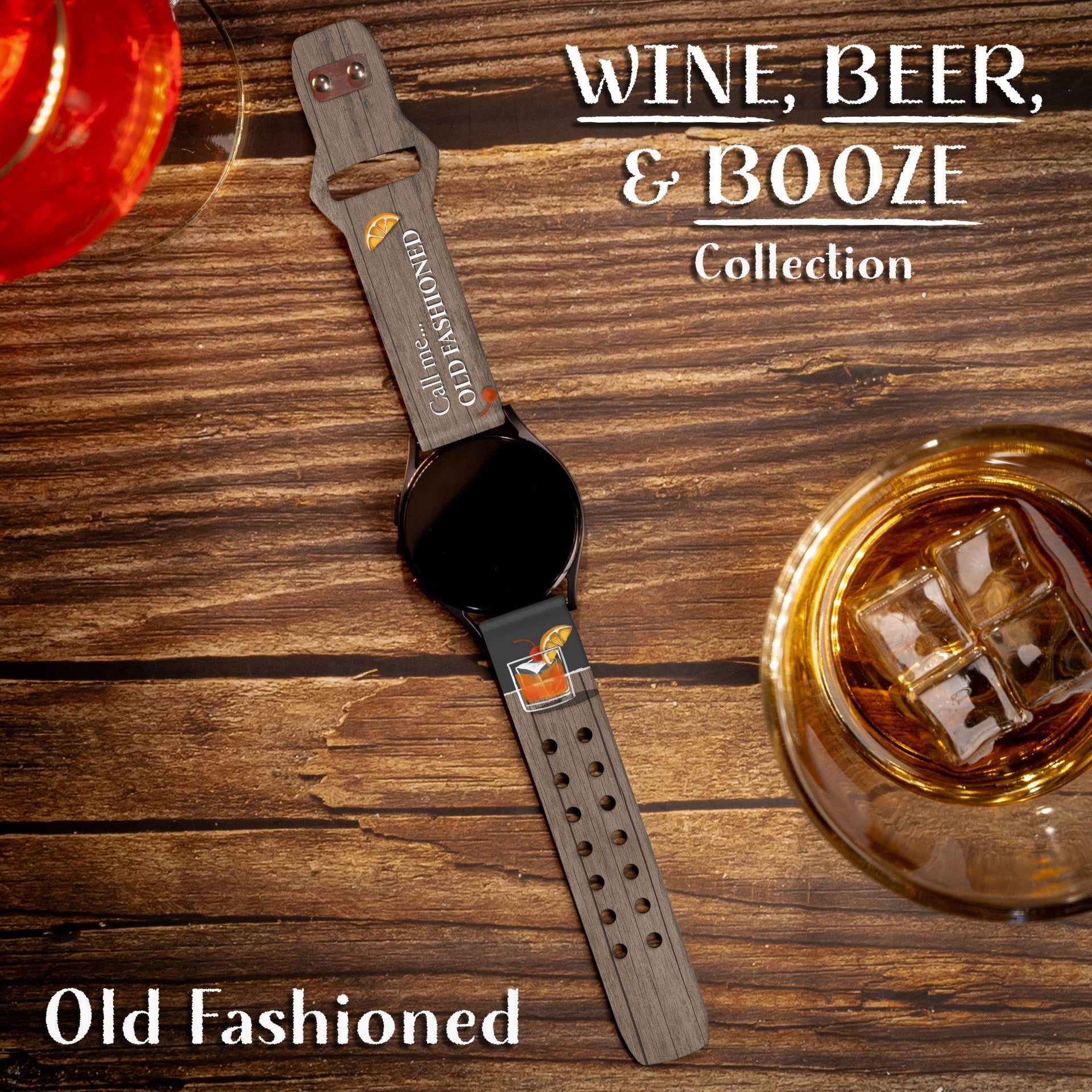 Wine, Beer & Booze 20mm Silicone Watch Band for Smartwatches