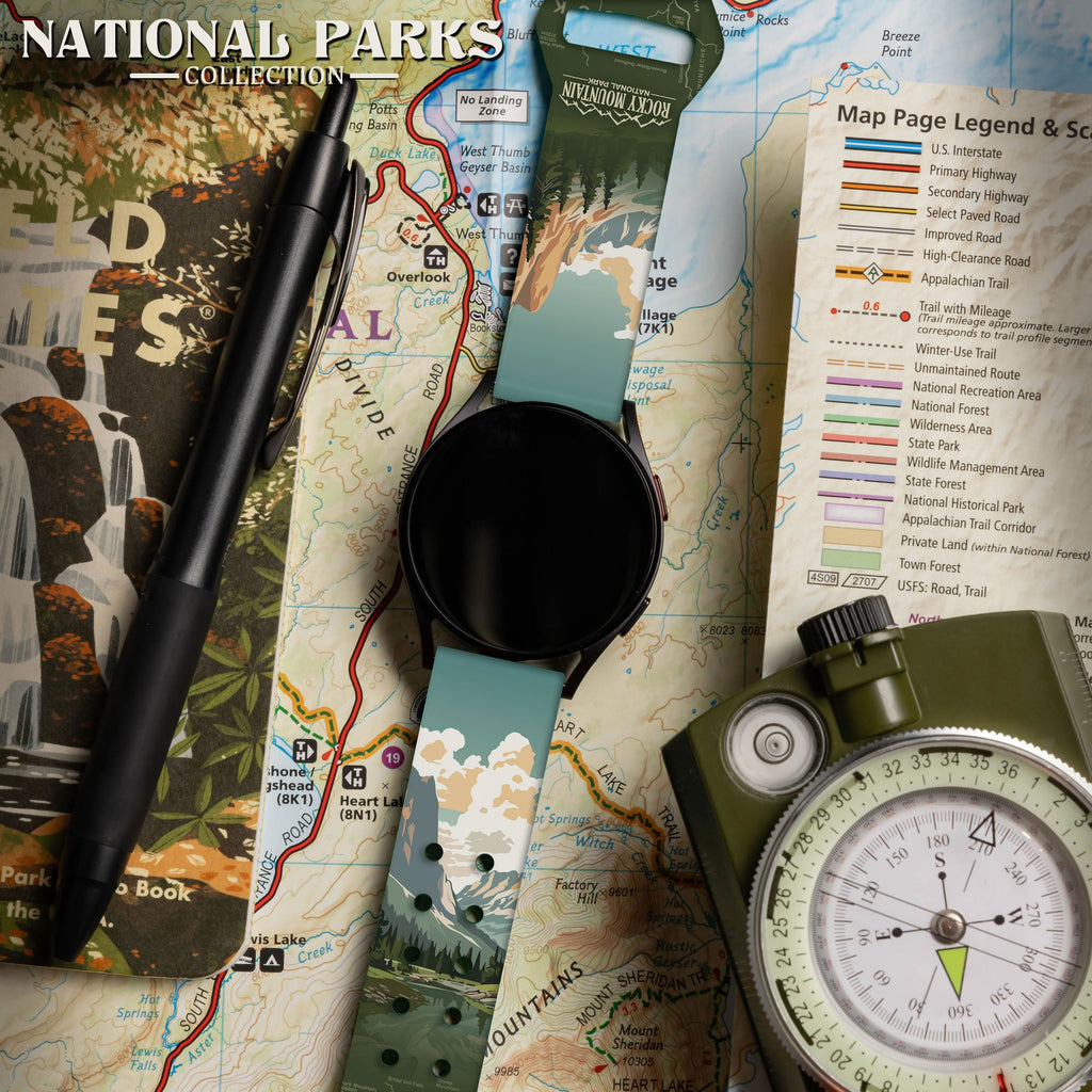 National Parks Rocky Mountain HD  Watchband for Samsung, Garmin, Fossil, and More