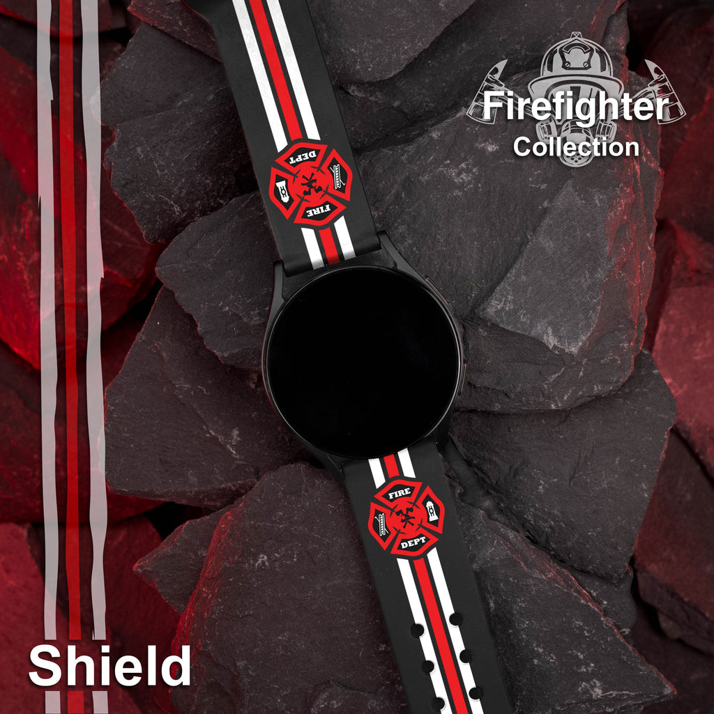 FireFighter First Responder HD  Watchband for Samsung, Garmin, Fossil, and More for Samsung, Garmin, Fossil, and More