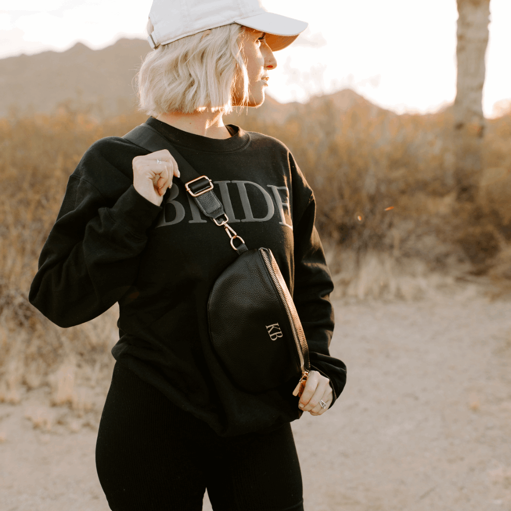 Bride Embossed Women's Sweatshirt Wedding and Engagement Gift