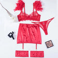 4 Piece Lace Up Underwear & Bra