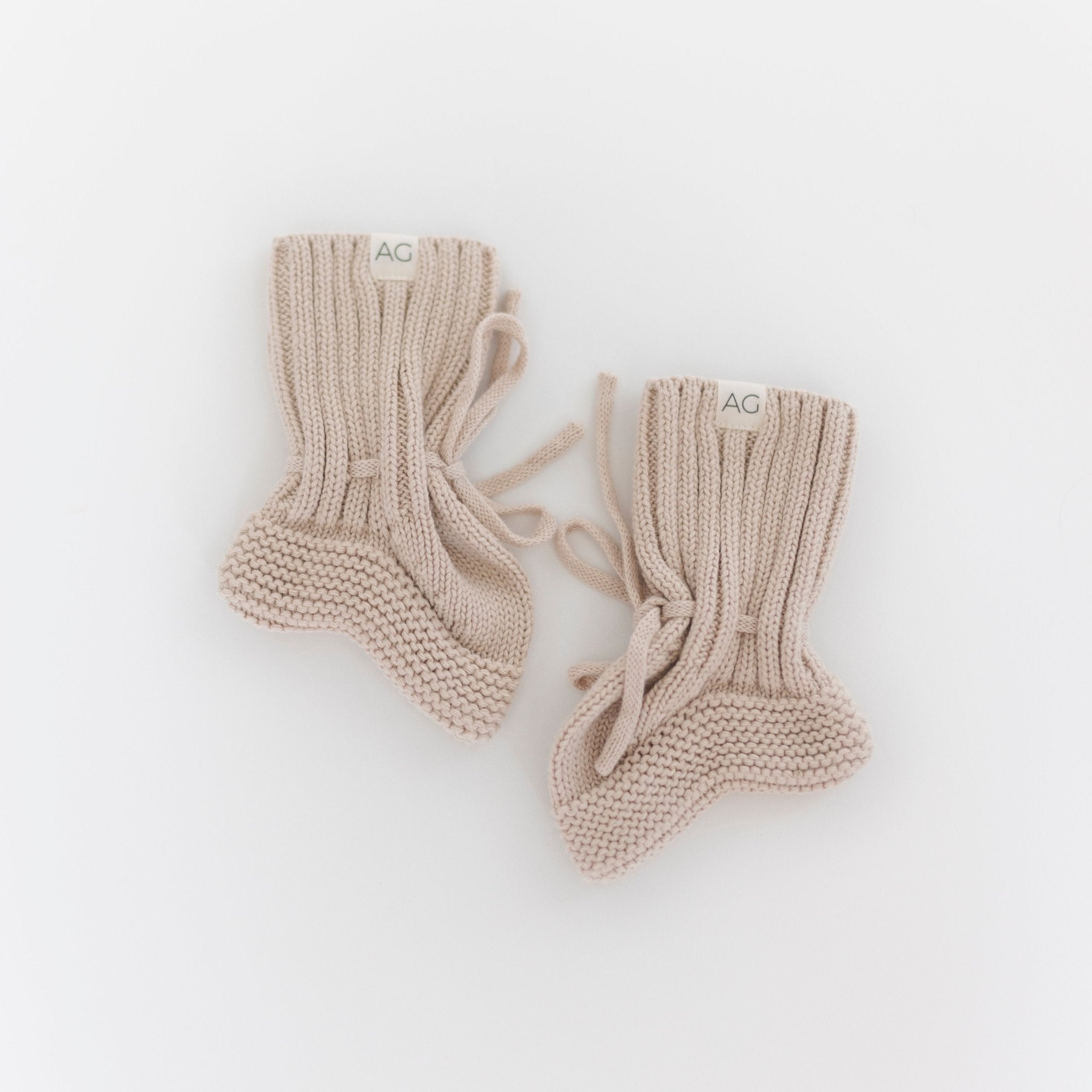 Baby Knit Booties in Sandstone - Newborn Essentials
