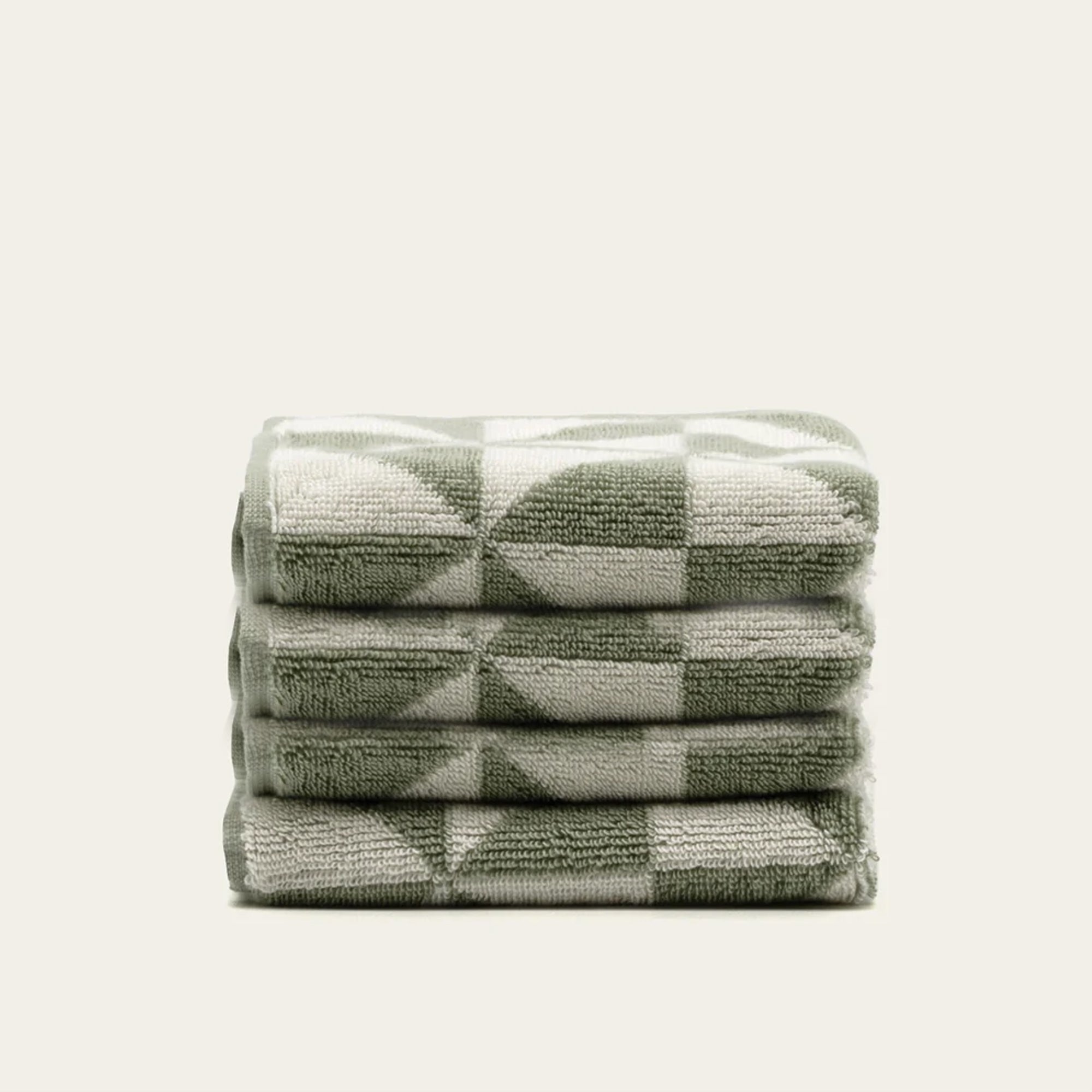 Sage Green Australian Cotton Geometric Bath Towel 600 GSM - Image 38