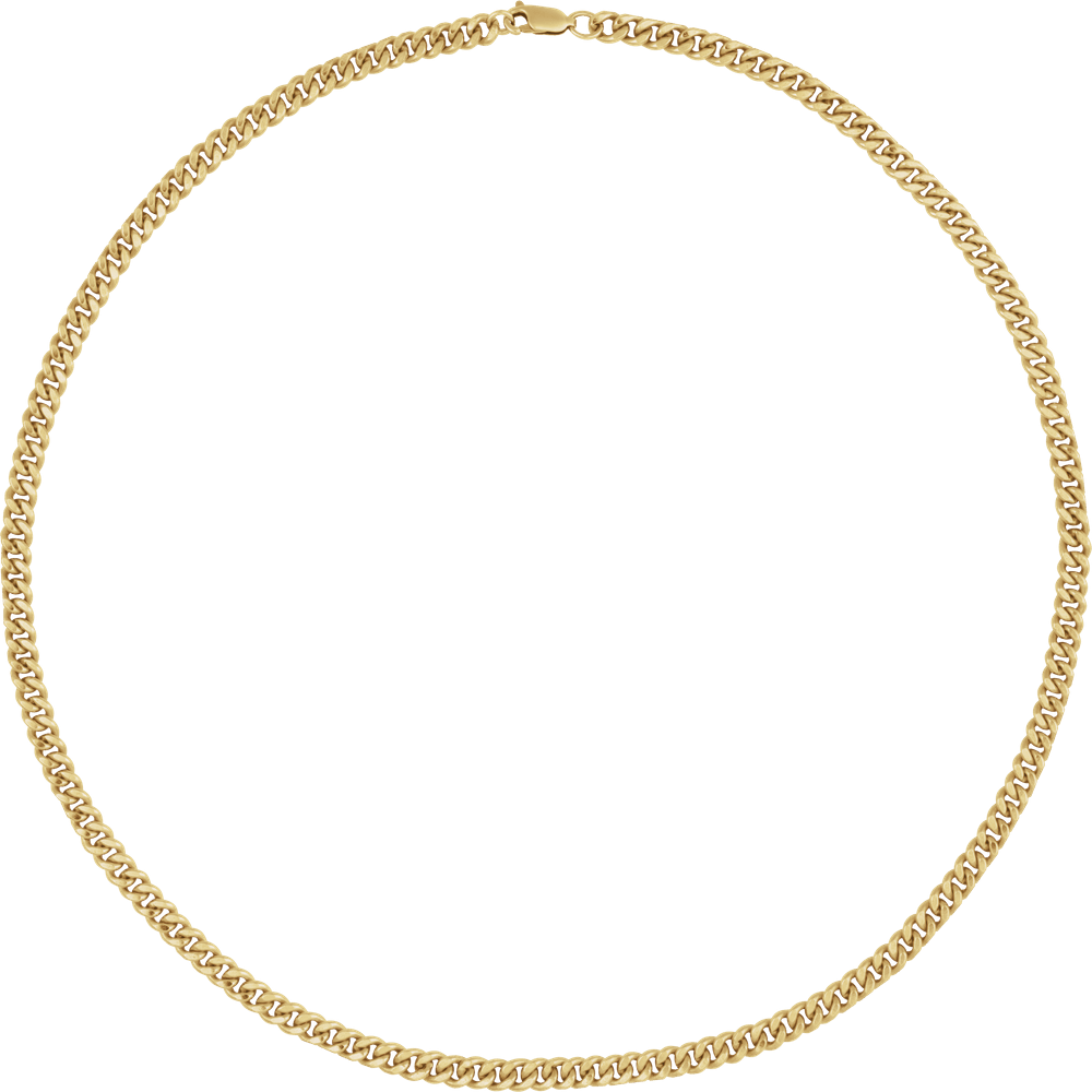 Monaco Curb Chain Necklace in 14K Gold - Minimalist Solid Link