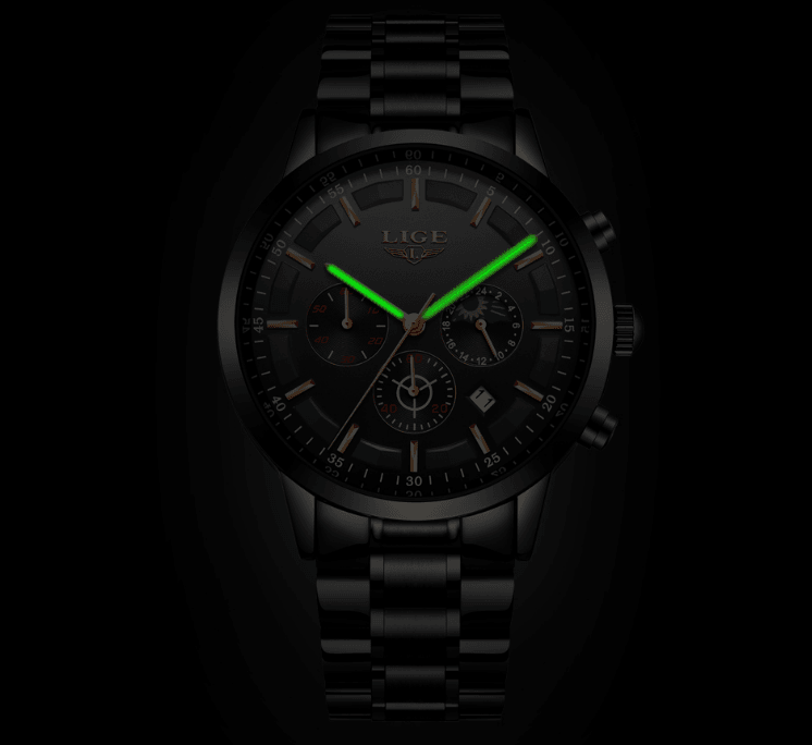 Men's Waterproof Chronograph Watch with Date Display & Luxury Dial