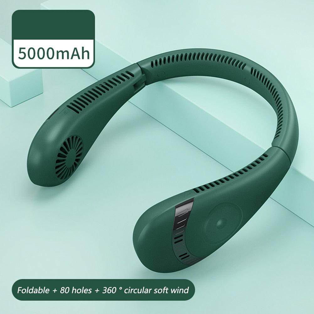 Rechargeable 4000mAh Dual Turbo Neck Fan with LED Display