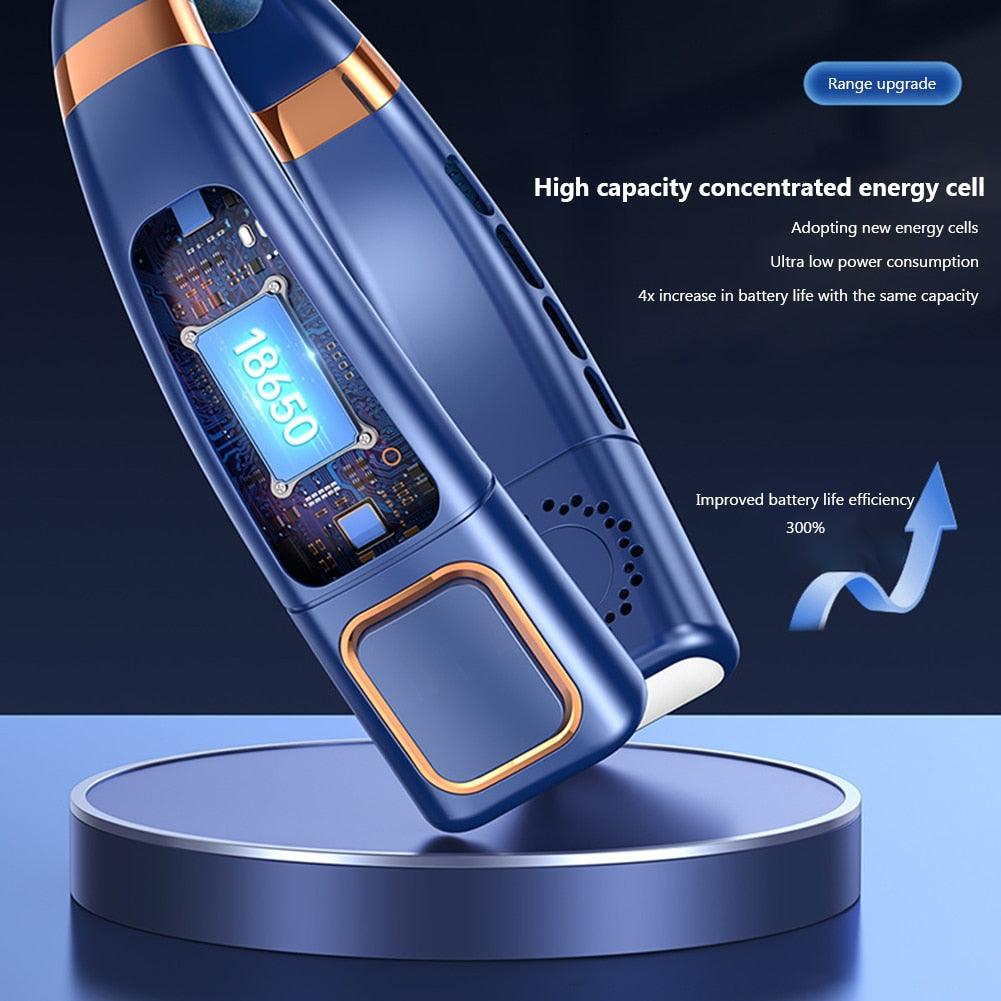 Rechargeable 4000mAh Dual Turbo Neck Fan with LED Display