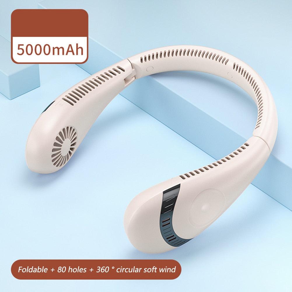 Rechargeable 4000mAh Dual Turbo Neck Fan with LED Display