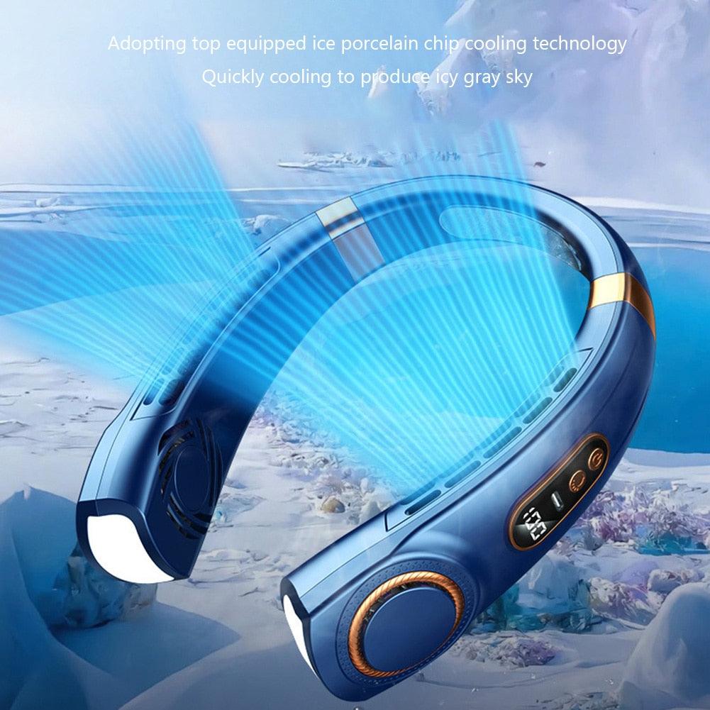 Rechargeable 4000mAh Dual Turbo Neck Fan with LED Display