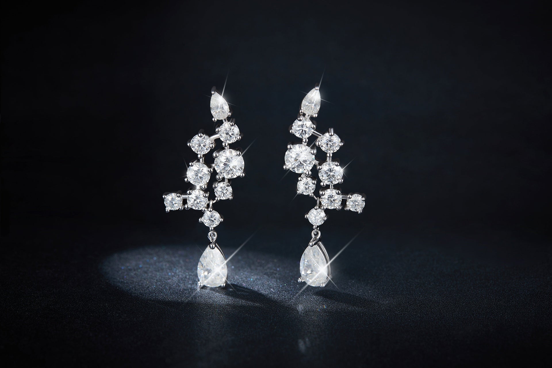 Pear Cut Moissanite Crawler Earrings 5x8mm Teardrop Climber