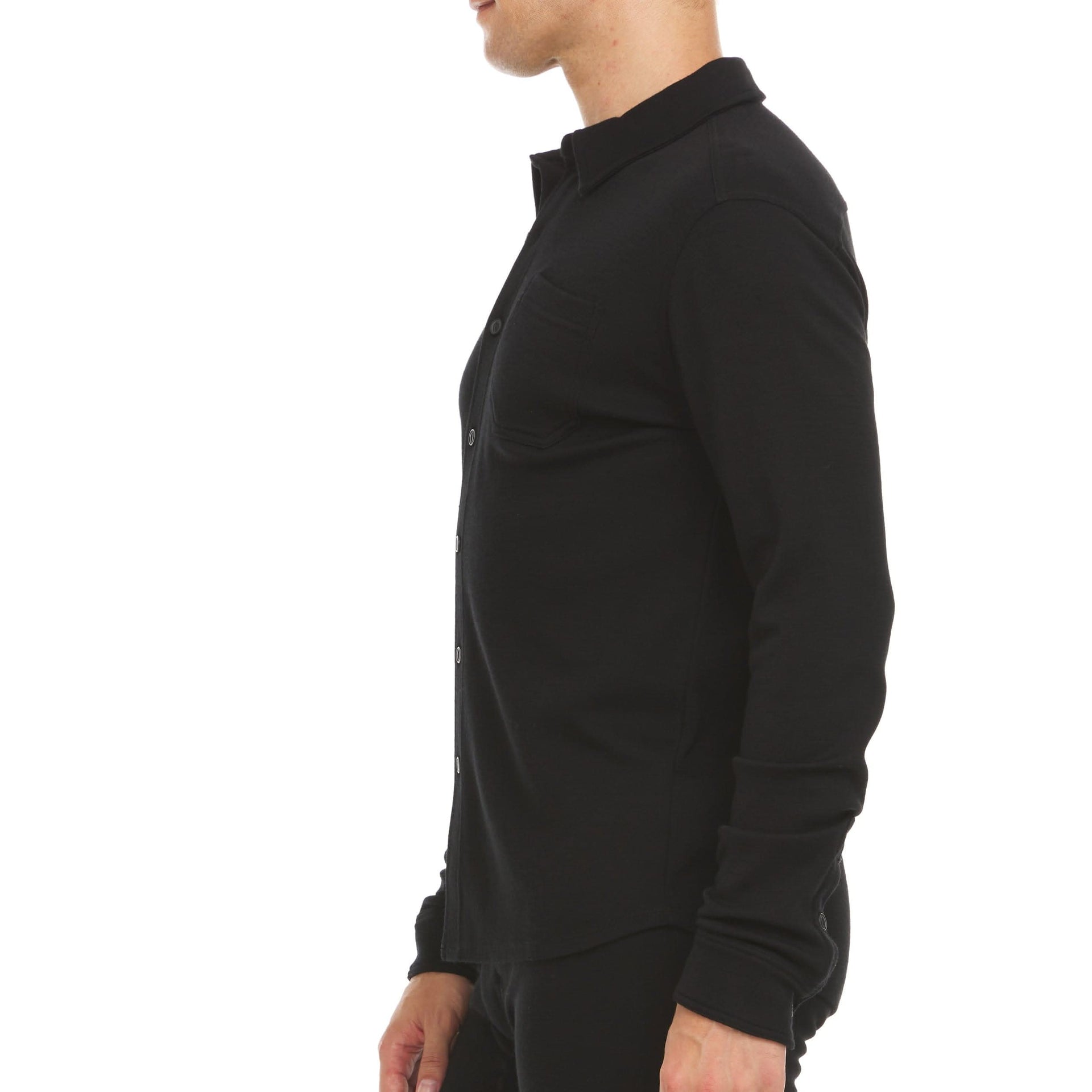 Men's Midweight 100% Merino Wool Button Down Shirt