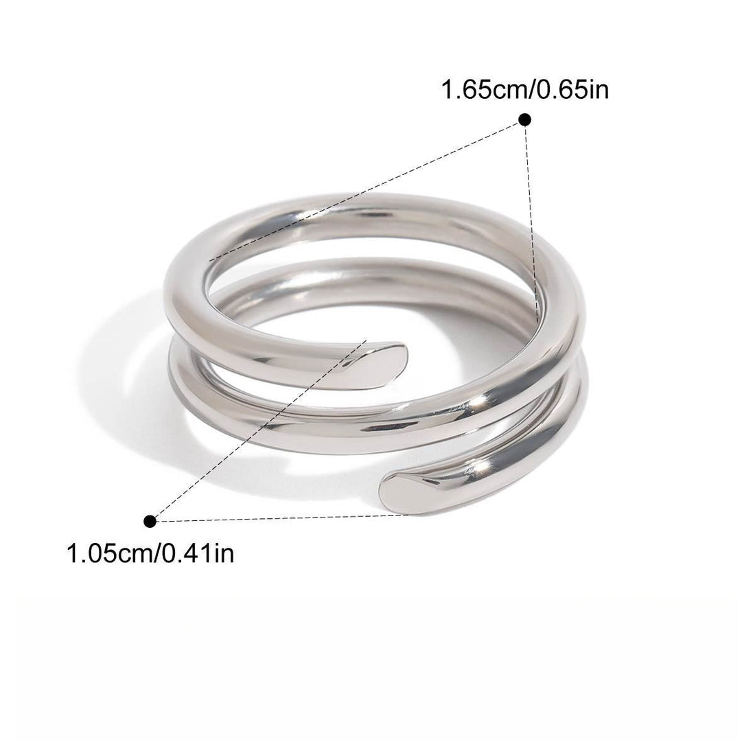 18K Gold Titanium Steel Spring Ring Adjustable Modern Jewelry