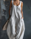 Women’s Casual Solid Color Loose Fit Pocket Jumpsuit - Image 2