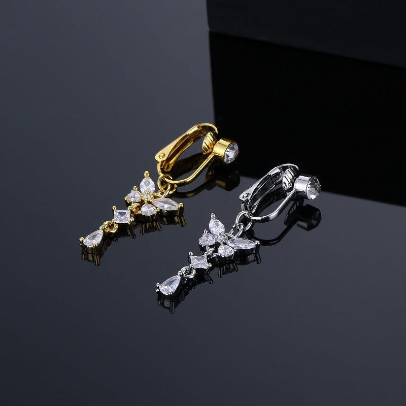 Heart  Button Ring Fake Belly Piercing Butterfly