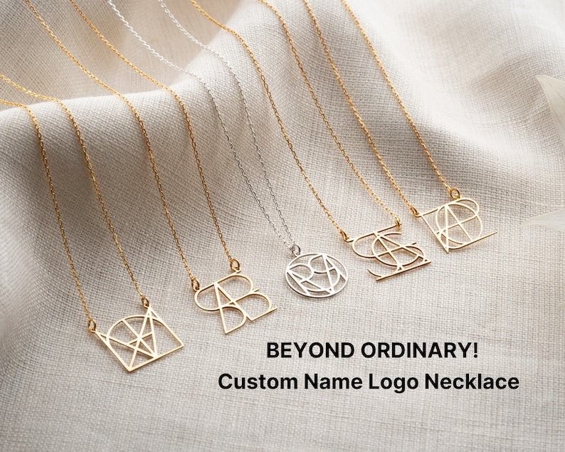 Customized Intertwined Initial Monogram Necklace Minimalist Jewelry