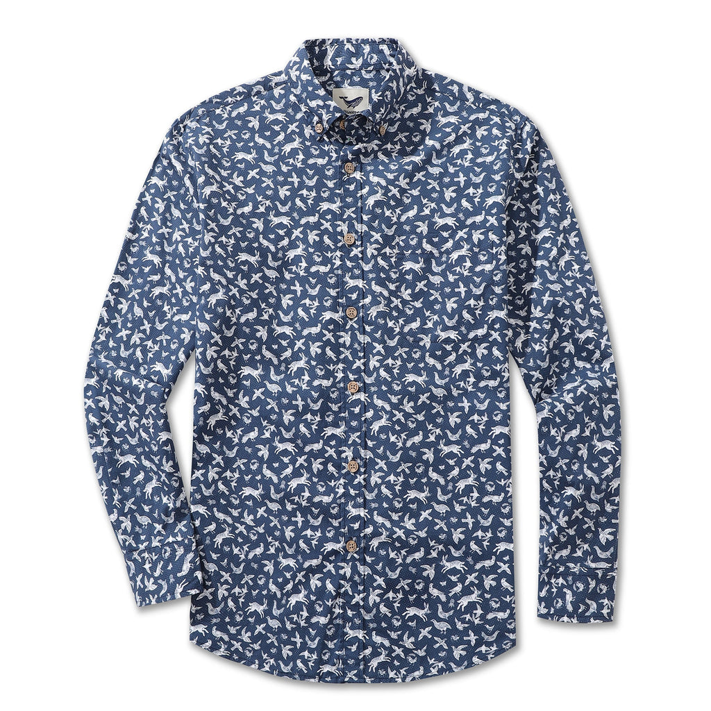 Men's Island Daydream Cotton Long Sleeve Hawaiian Aloha Shirt