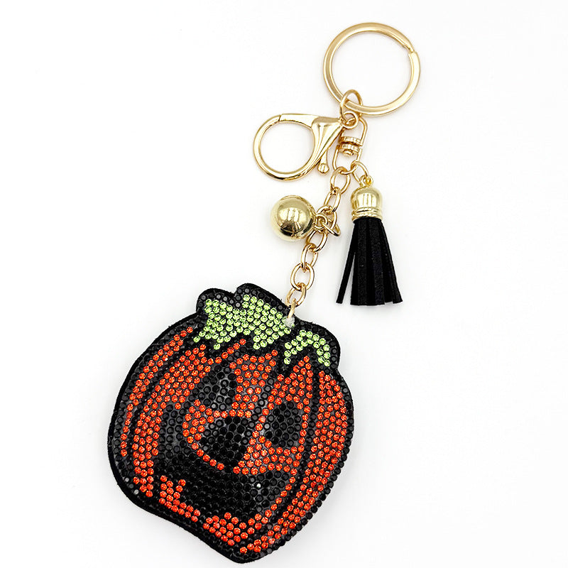 Halloween Creative Diamond-Encrusted Pumpkin Keychain