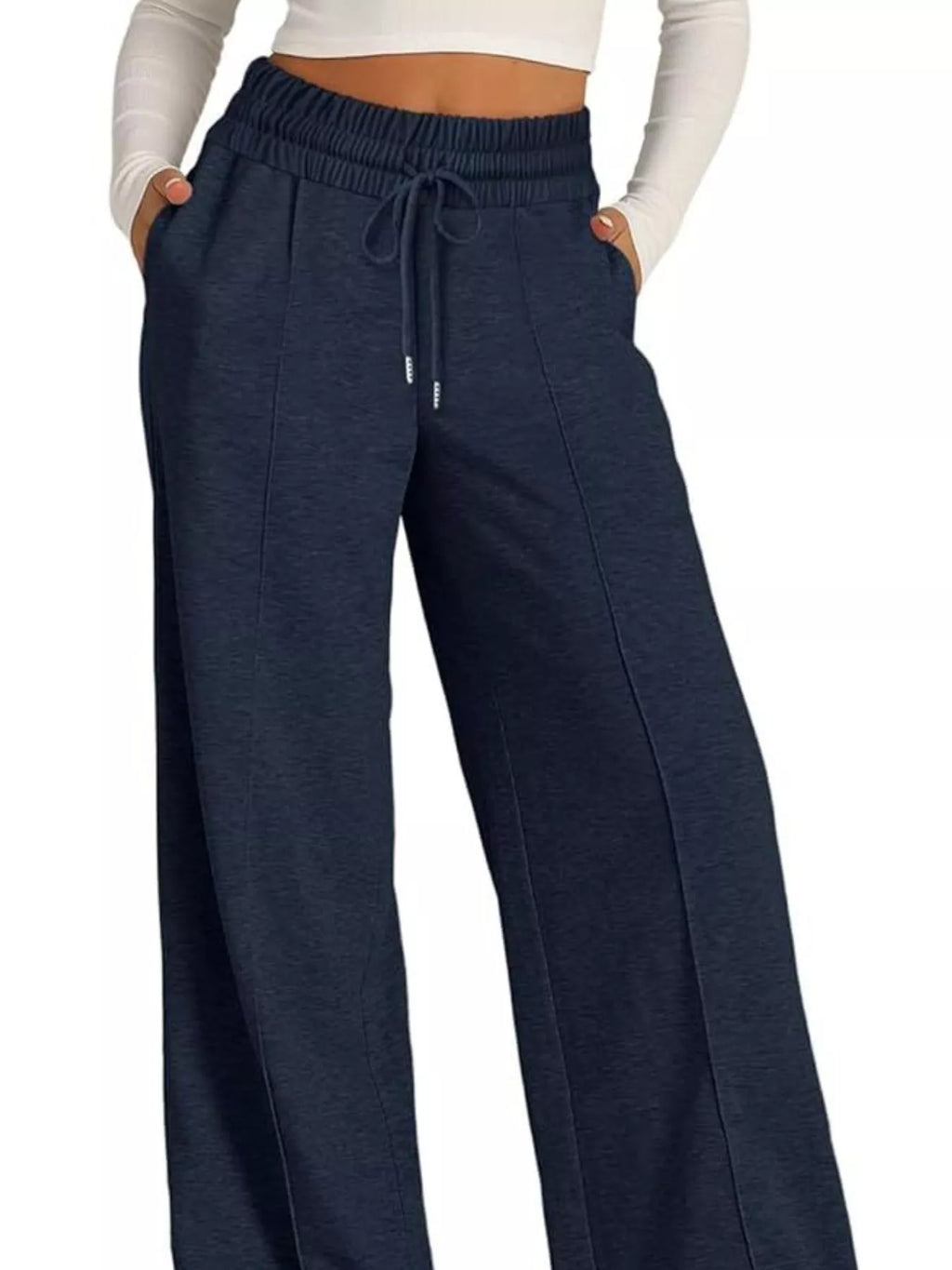 Women's Wide Leg Drawstring Lounge Pants with Pockets