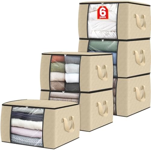 Fab totes 6 Pack Storage Bags for Clothes Blanket Storage Bins
