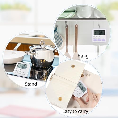 Weewooday 12 Pcs Digital Kitchen Magnetic Timer Bulk Classroom Count up